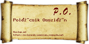 Polácsik Osszián névjegykártya